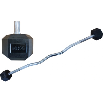 Kubisport CBOR20HEX_EZ Dvojramenná šesťhranná činka HEX 1 x 20 kg EZ krivka pogumovaná