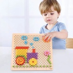 Tooky toys Дървена мозайка със зъбни колела, Влакче