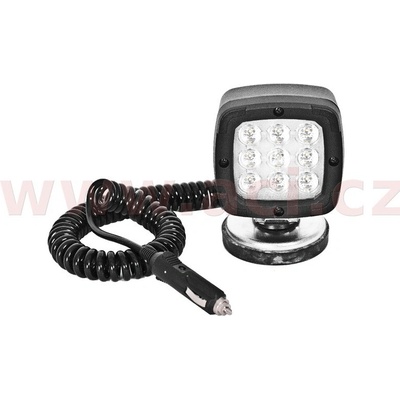 pracovní světlomet LED 1300 lm (100x100 mm) s magnetickým držákem a 3 m kabelem pro připojení do zapalovače 9 LED 12-50 V