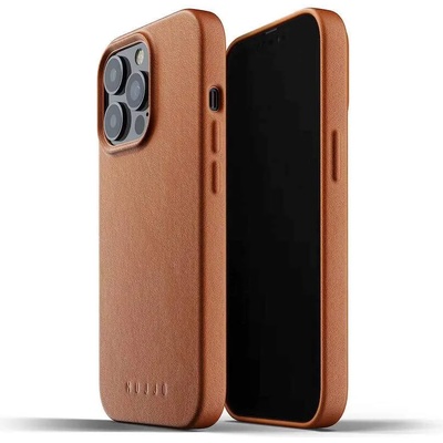 Mujjo Full Leather Case - кожен (естествена кожа) кейс за iPhone 13 Pro (кафяв)