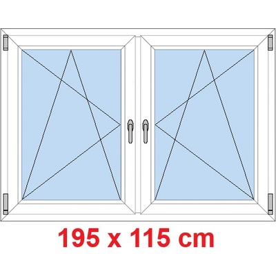 Soft Dvoukřídlé plastové okno 195x115 cm OS+OS se sloupkem Bílá