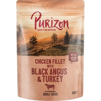 Purizon 6х300г Adult Purizon, консервирана храна за кучета - говеждо черен ангъс и пуешко