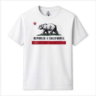 Republic of California Тениска Republic of California Men's Old Flag T-Shirt - White