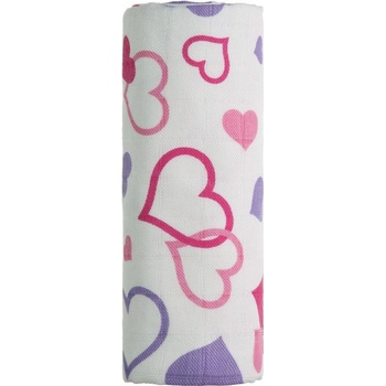 T-tomi Bambusová osuška potlač 90 x 100 cm Srdiečka