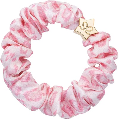 By Eloise London Silk Scrunchie Gold Star Ластик за коса за жени цвят Pink Leopard