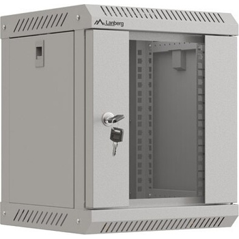 Lanberg Комуникационен шкаф Lanberg rack cabinet 10" wall-mount 6U/300x300 (flat pack) with glass door grey (WF11-3306-10S)