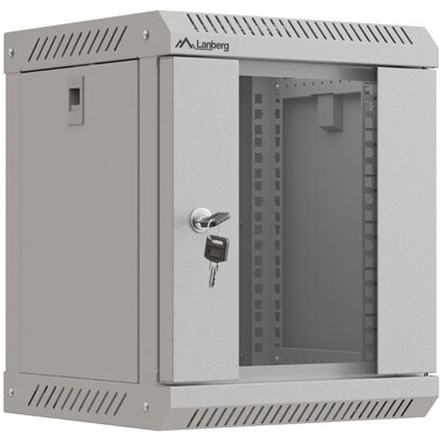Lanberg Комуникационен шкаф Lanberg rack cabinet 10" wall-mount 6U/300x300 (flat pack) with glass door grey (WF11-3306-10S)