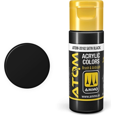 AMMO by MIG Jimenez ATOM COLOR Satin Black 20ml