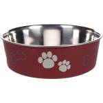 Flamingo Feeding and drinking bowl Kena Round Bordeaux Silver - иноксова купа за вода или храна - БОРДО, размер Ø23 см / 2200 мл, Белгия - 1030942