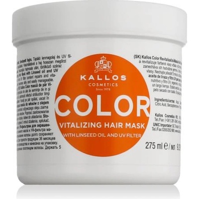 Kallos Color маска с ленено масло и uv филтър за боядисана коса 275 ml за жени