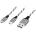 LogiLink USB 2.0 кабел USB-A/M - Micro-USB + USB-C, бял/черен, 1, 2 м