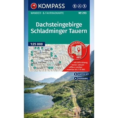 Dachsteingruppe, Schladminger Tauern (set 3 map, Kompass – 293) - turistická mapa