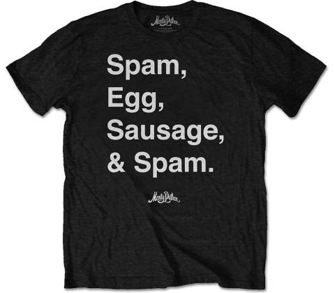 Monty Python tričko Spam čierne