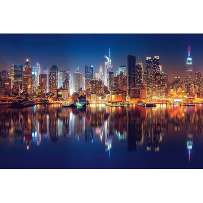 DIMEX ART Флизелинов фототапет градски пейзаж на ню йорк през нощта 375 x 250 см