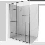 Mexen Kioto L стена за душ Walk-in 80 x 200 cm, черен модел, четкан никел - 800-080-103-97-78 (800-080-103-97-78)