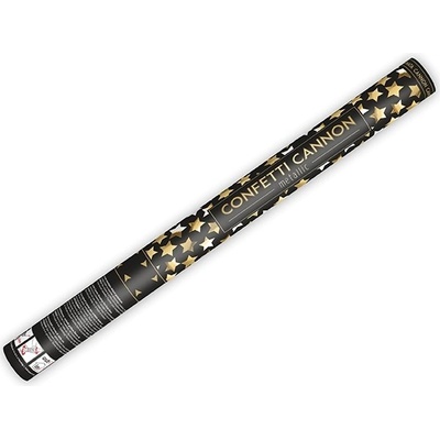 PartyDeco Vystreľovacie konfety v tvare hviezdičiek zlaté 60cm