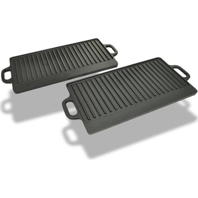 vidaXL Liatinová grilovacia platňa obojstranná 38 x 23 cm 2 ks