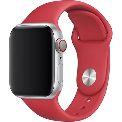 Apple Оригинална силиконова каишка за Apple Watch 38мм, 40мм, 41мм, 42мм (2024) - Apple Sport Band Stainless Steel Pin (retail) (червен) (mu9m2zm/a)