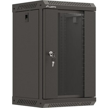 Lanberg Комуникационен шкаф Lanberg rack cabinet 10" wall-mount 9U/300x300 (flat pack) with glass door black (WF11-3309-10B)