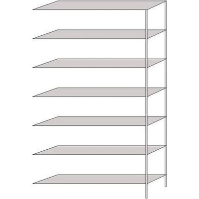 Extera.cz Hathor, přístavbový, 230 x 130 x 30 cm, 1 100 kg, 7 polic, světle šedý 57597