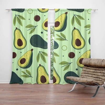Sablio Závěs Kreslené avokádo: 2ks 140x250cm