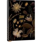 Victorias Journals Тефтер Victoria's Journals Florals - Златисто и черно, пластична корица, на точки, 96 листа, А5 (V3449)