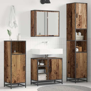 vidaXL Комплект мебели за баня 3 бр. Старо дърво 65 x 33 x 60 см (3402360)