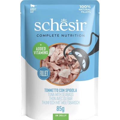 Schesir Cat C&B Wet Adult Tuňák s mořským vlkem v želé 85 g