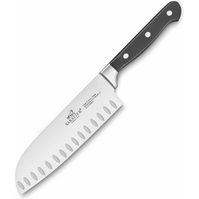 Santoku knife PLUTON 18 cm, nerezové nity, čierna, Lion Sabatier