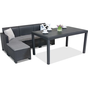 BICA Комплект мебели за отдих от техноратан Nebraska Relax Corner 4 антрацит Bica (BCNBLCOR4ANT)