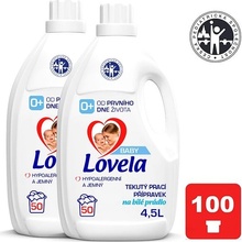 Lovela Baby tekutý prací přípravek na bílé prádlo 2 × 4,5 l 100 PD