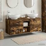 vidaXL Комплект мебели за баня 3 бр. Опушен дъб 129 x 44.5 x 80 см (3405903)
