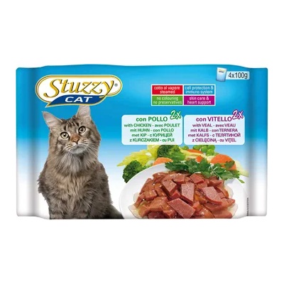 Stuzzy cat chicken and beef - Пауч за израснали котки с пилешко и телешко месо, 8 х 100 гр
