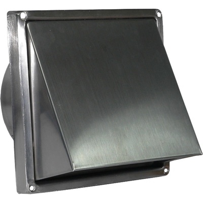 Dalap Квадратна вентилационна решетка от неръждаема стомана със сенник, фланец и капак 167x167 мм / Ø 150 мм (99338)