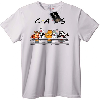 NOONEBRAND Тениска с Карикатурни Котки - 2XL, Black
