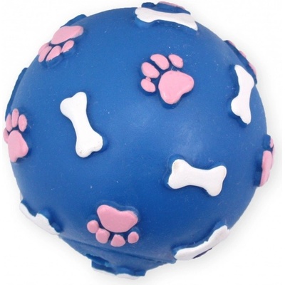 Pet Nova Dog Life Style Míč se vzorem tlapek a kostí 9 cm modrý