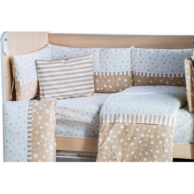 Бебешки спален комплект Дуо Звезди Капучино