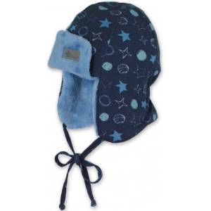 Sterntaler Детска зимна шапка ушанка Sterntaler - 47 cm, 9-12 м, синя (4601952-300) - baby
