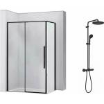 Grohe Комплект душ кабина Rea Solar черна 90x120 см и душ колона Grohe Vitalio Start черна (5902557333028+266772431)