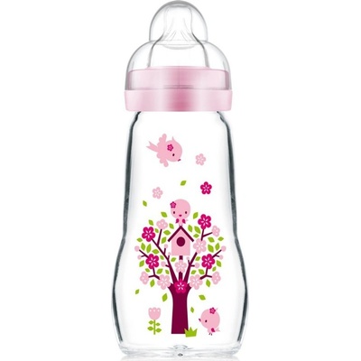Mam láhev skleněná Feel Good růžová 260ml