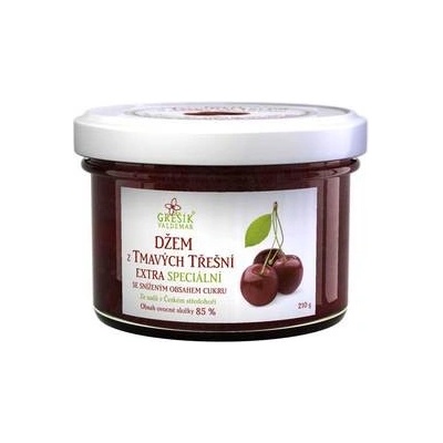 Třešňový džem z tmavých třešní extra Speciální 210 g - Grešík