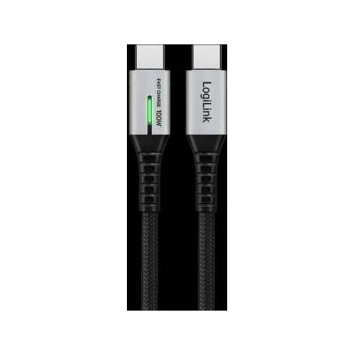 LogiLink USB-C 20 Gb/s, 100W 1.5m braided black