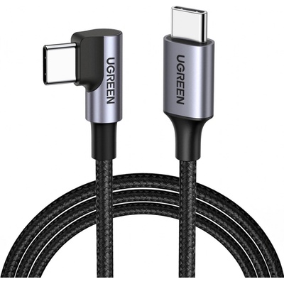 Ugreen US255 zahnutý USB-C-USB-C, 3A, 60W, 0,5m, černý