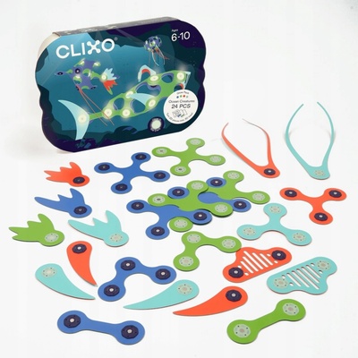 Clixo Fluorescenčné magnetické kocky Ocean