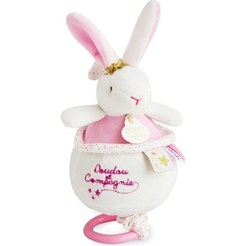 Doudou et Compagnie Paris Doudou darčeková sada ružový králik hrajúci melódiu 14 cm