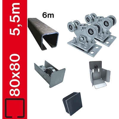 EKOfence Sada pre posuvnú bránu do 5,5m, Fe, 80x80mm 10698