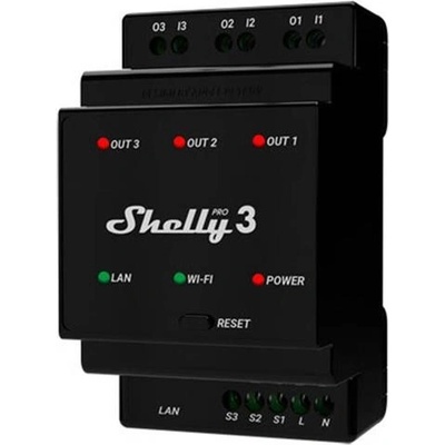 Relé na DIN lištu SHELLY PRO 3 Wi-Fi