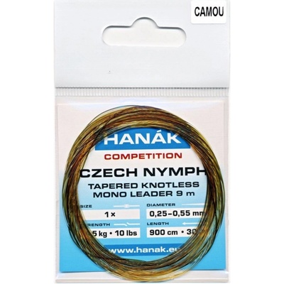 HANÁK Competition Czech Nymph monofilní ujímaný 9m Camou