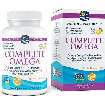 Nordic Naturals Omega-3 Lemon 565 mg + GLA 70 mg 60 mäkkých gélov
