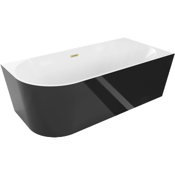 Mexen Mia 170x80 cm right black/white/brushed gold (52691708075P-55)